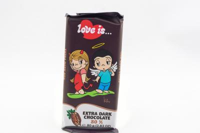 Шоколад темный 80% Love Is 80 гр