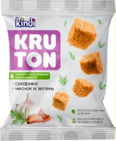 Сухарики Kindi Крутон со вкусом чеснока и зелени 30 гр