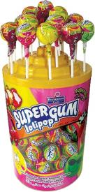 Леденец на палочке с жвачкой Super Gum Tutti-Frutti 16 гр